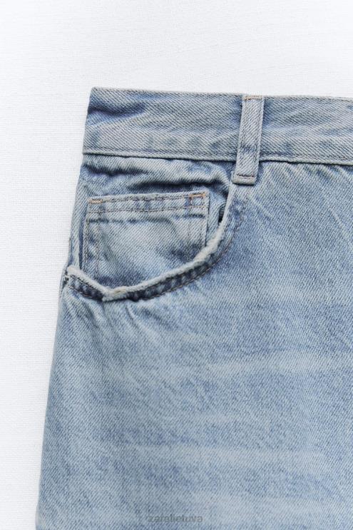 moterys Zara trf ilgas džinsinis sijonas mėlyna apranga 4N488676