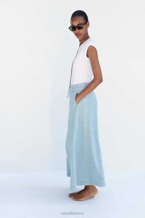 moterys Zara z1975 džinsinis sijonas vidurio mėlyna apranga 4N488691