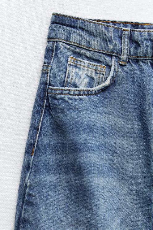 moterys Zara zw džinsinis sijonas aukštu liemeniu mėlyna apranga 4N488645