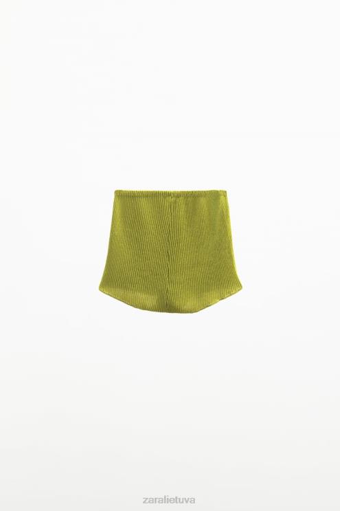 moterys Zara blizgūs trikotažiniai šortai žalias apranga 4N488628