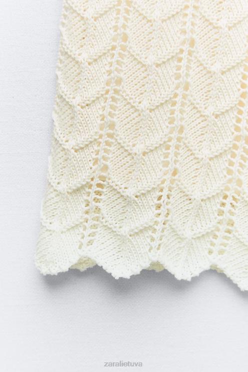 moterys Zara nerti šortai ekru apranga 4N488620