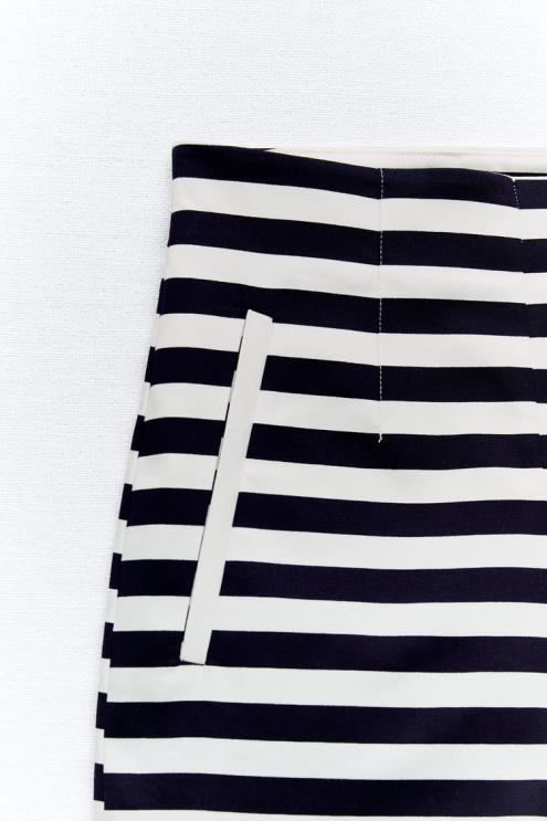 moterys Zara šortai aukštu liemeniu dryžuotas apranga 4N488554