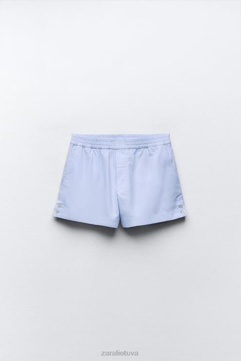moterys Zara šortai su sagomis dangaus mėlynumo apranga 4N488580