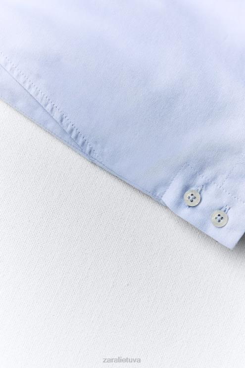 moterys Zara šortai su sagomis dangaus mėlynumo apranga 4N488580