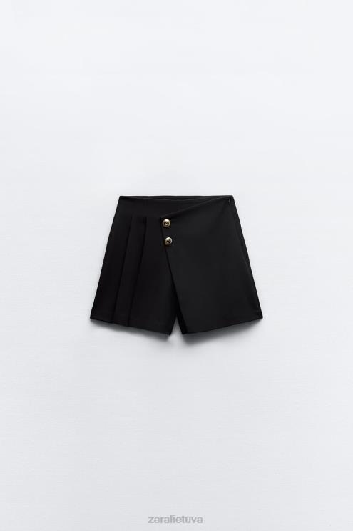 moterys Zara perskeltas sijonas su sagomis juodas apranga 4N488582