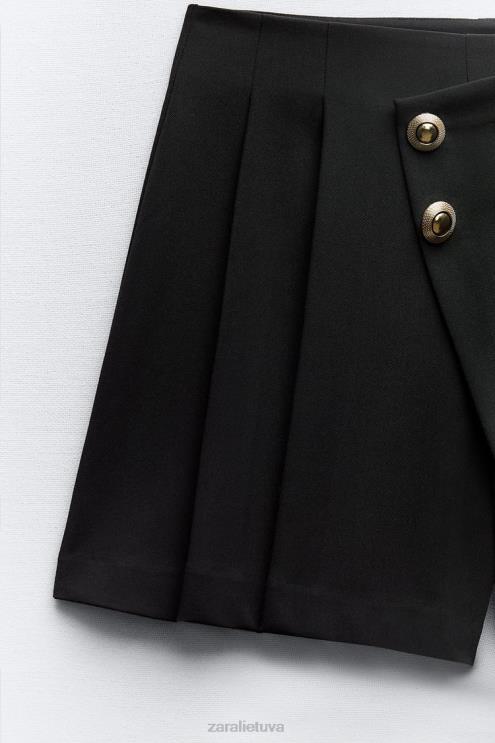 moterys Zara perskeltas sijonas su sagomis juodas apranga 4N488582