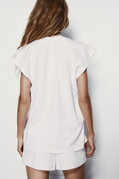 moterys Zara sunkūs medvilniniai šortai baltas apranga 4N488562