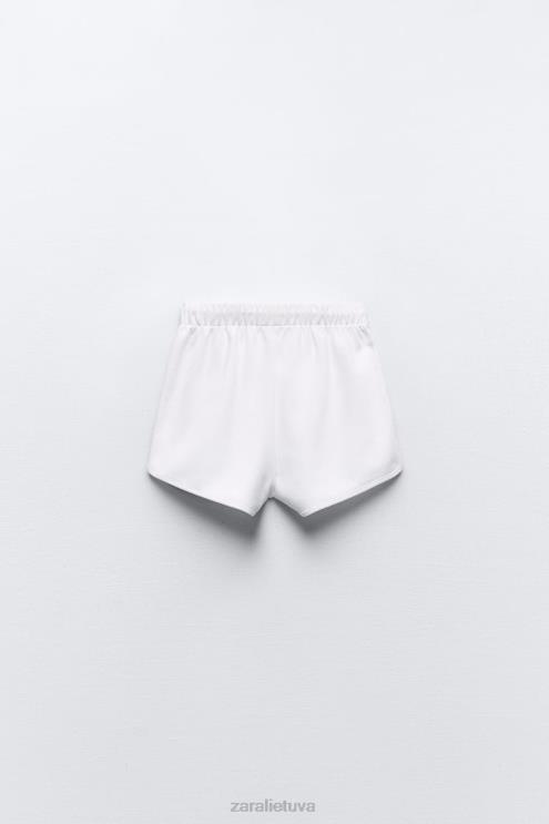 moterys Zara sunkūs medvilniniai šortai baltas apranga 4N488562