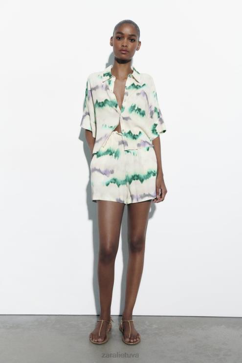 moterys Zara surišami elastingi juosmens šortai įvairiaspalvis apranga 4N488568