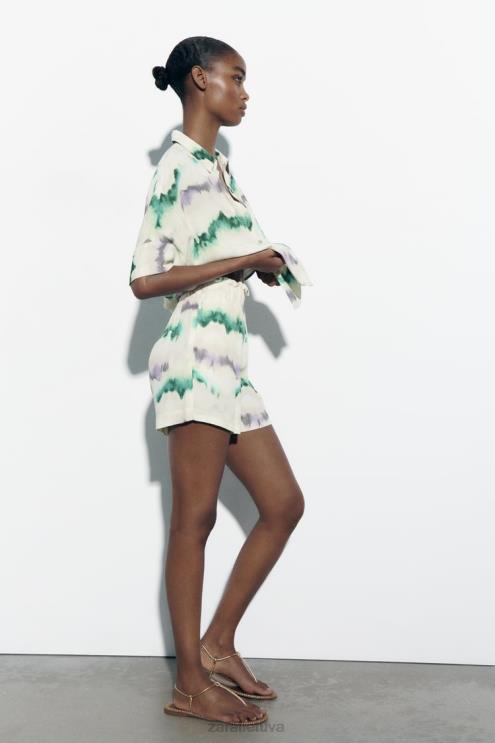 moterys Zara surišami elastingi juosmens šortai įvairiaspalvis apranga 4N488568