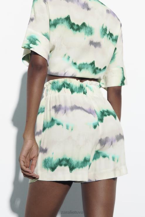 moterys Zara surišami elastingi juosmens šortai įvairiaspalvis apranga 4N488568