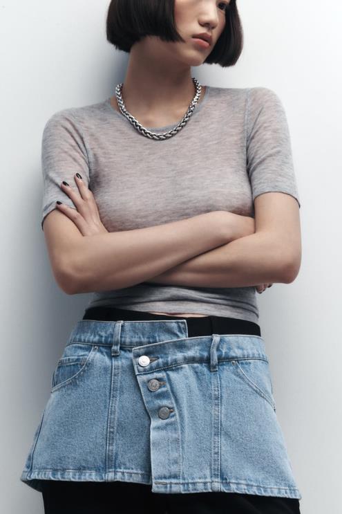 moterys Zara džinsinis diržas mėlyna priedai 4N488768