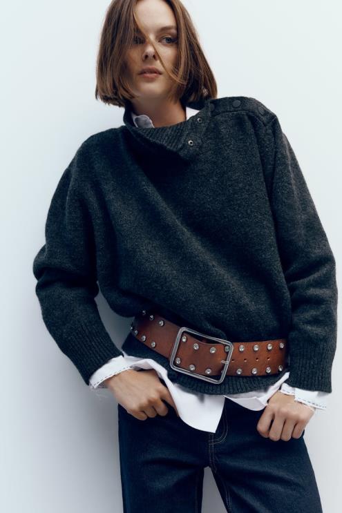 moterys Zara juvelyrinis odinis diržas rudas priedai 4N488756