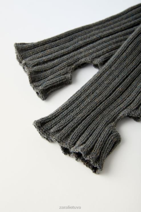 moterys Zara megzti kojų šildytuvai antracito pilka priedai 4N4881511
