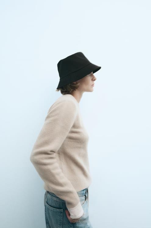 moterys Zara vandeniui atstumianti kibiro kepurė juodas priedai 4N488763