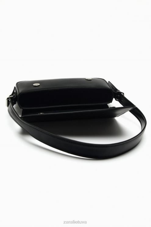 moterys Zara geometrinis atlenkiamas pečių krepšys juodas priedai 4N488753