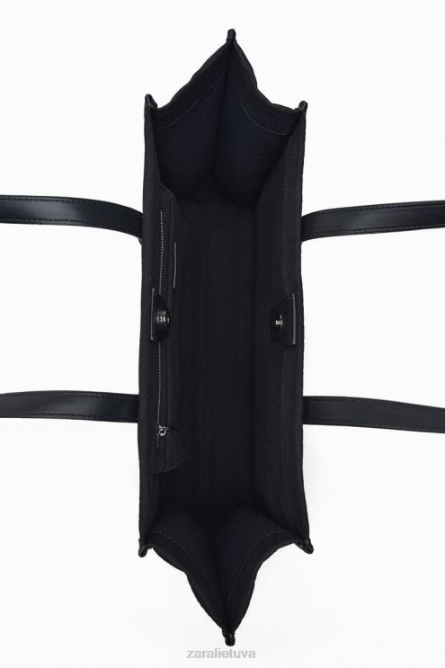 moterys Zara juokingas kroso krepšys juodas priedai 4N488749