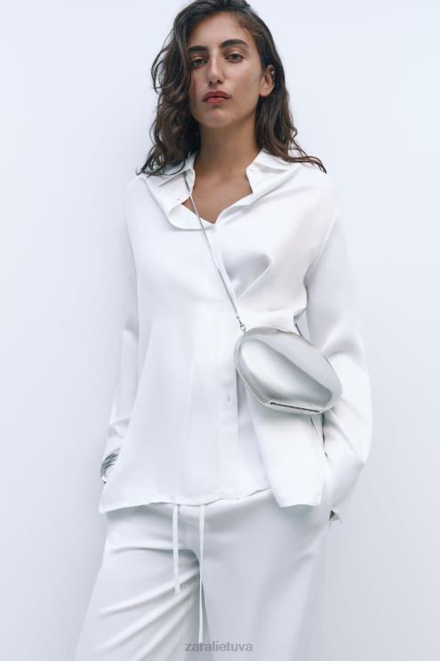 moterys Zara metalinis dėžutės krepšys sidabras priedai 4N488748