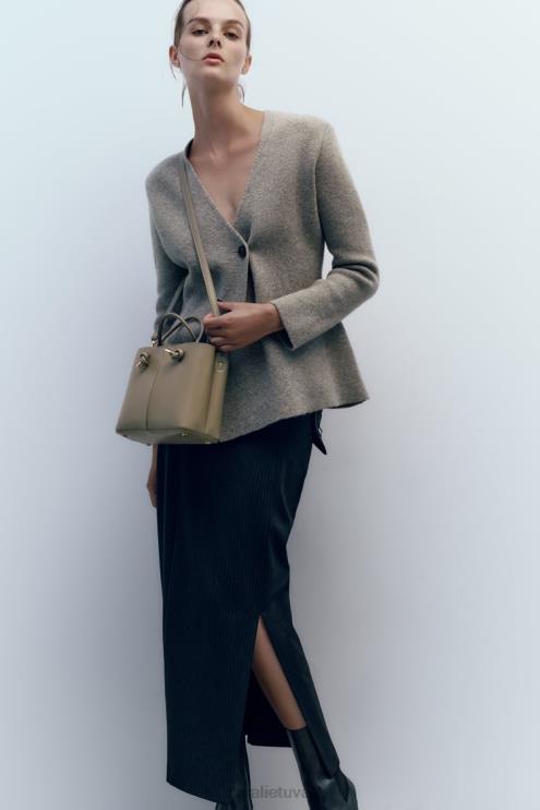 moterys Zara mini miesto krepšys pilka priedai 4N488742