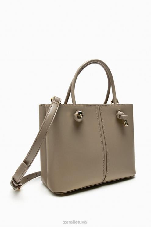 moterys Zara mini miesto krepšys pilka priedai 4N488742