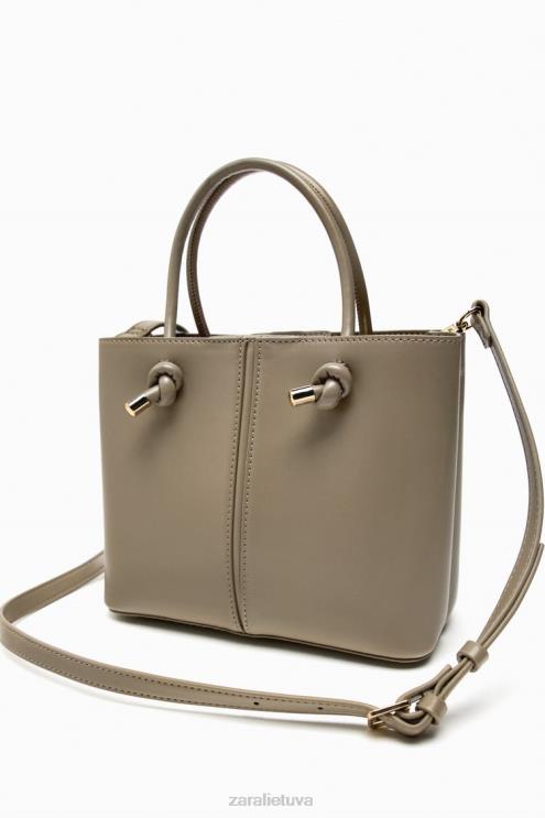 moterys Zara mini miesto krepšys pilka priedai 4N488742