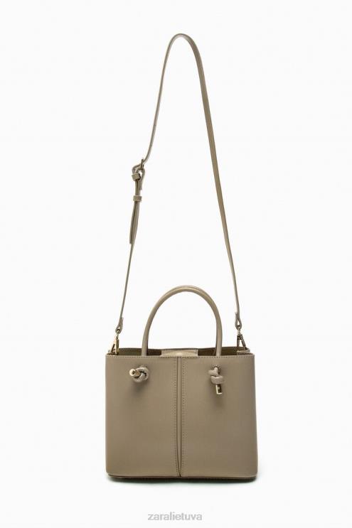 moterys Zara mini miesto krepšys pilka priedai 4N488742