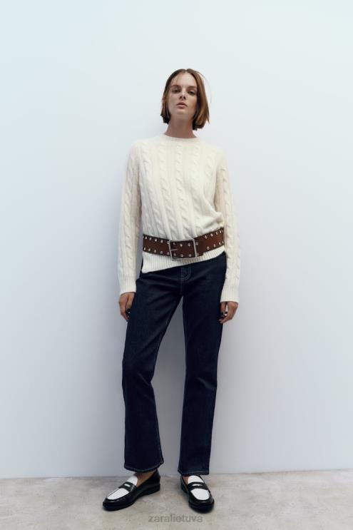 moterys Zara kontrastiniai loaferiai dviejų tonų avalynė 4N488739