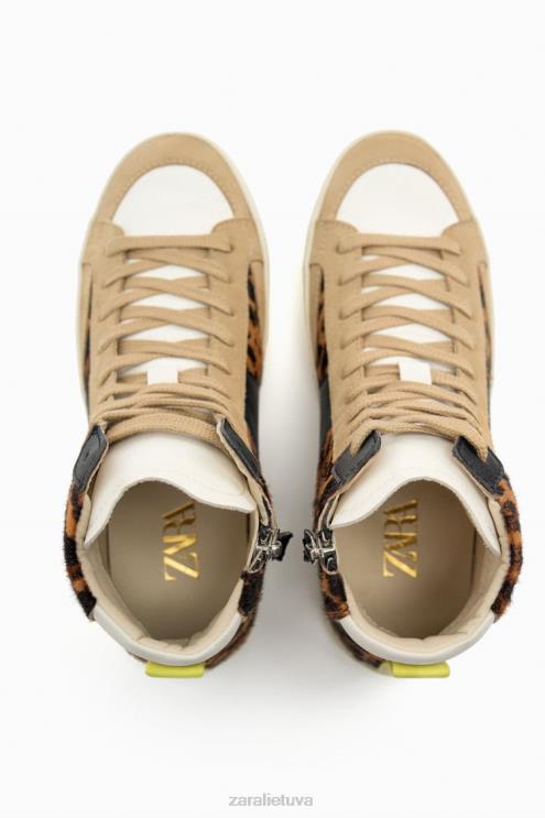 moterys Zara odiniai gyvulinio rašto aukštakulniai sportbačiai leopardas avalynė 4N488733