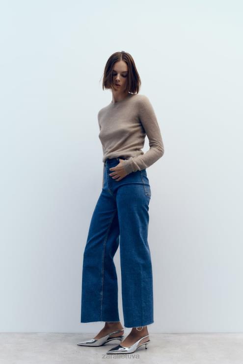 moterys Zara slingback kačiuko aukštakulniai sidabras avalynė 4N488738