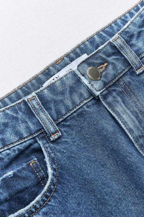 moterys Zara z1975 aukšti, viso ilgio džinsai su žiedu vidurio mėlyna apranga 4N488921