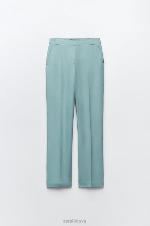 moterys Zara tiesios kelnės mėlynas plienas apranga 4N488890