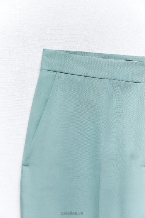 moterys Zara tiesios kelnės mėlynas plienas apranga 4N488890
