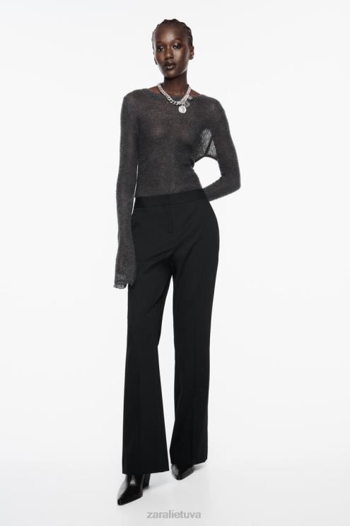 moterys Zara viso ilgio platėjančios kelnės juodas apranga 4N488880