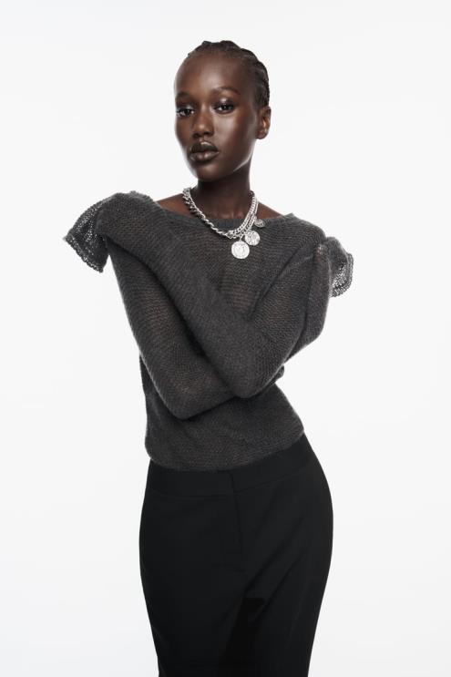 moterys Zara viso ilgio platėjančios kelnės juodas apranga 4N488880