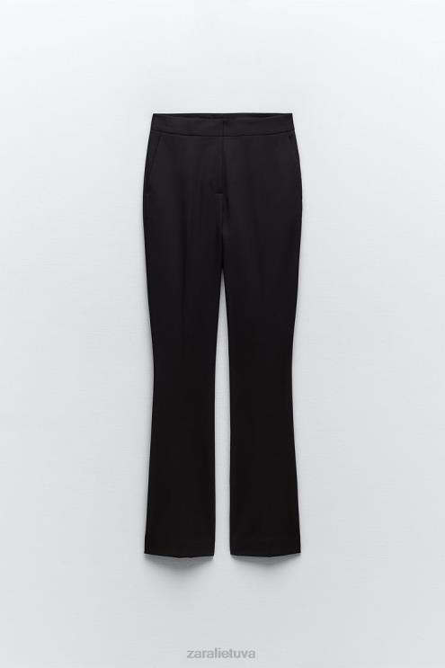 moterys Zara viso ilgio platėjančios kelnės juodas apranga 4N488880