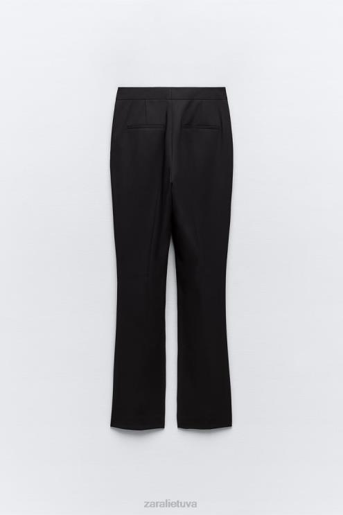 moterys Zara viso ilgio platėjančios kelnės juodas apranga 4N488880