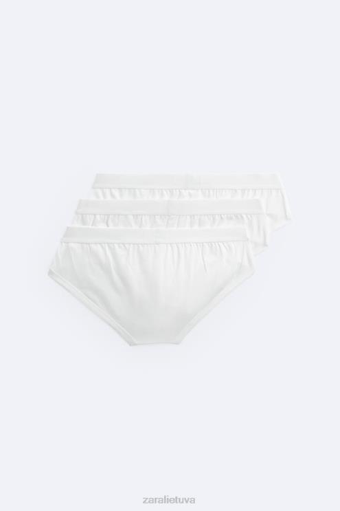 moterys Zara 3 pakuotės pagrindinių kelnaičių baltas apranga 4N4881432