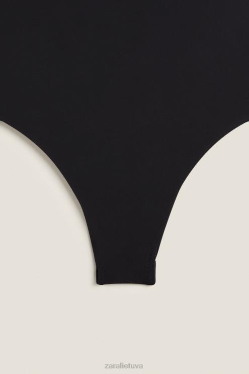 moterys Zara atvira nugara maudymosi kostiumėlis juodas apranga 4N4881823