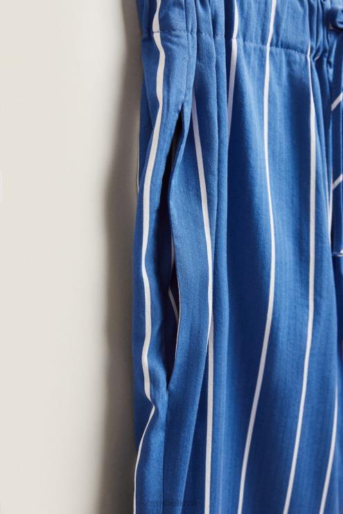 moterys Zara kelnės su vertikaliomis juostelėmis mėlyna apranga 4N4881792