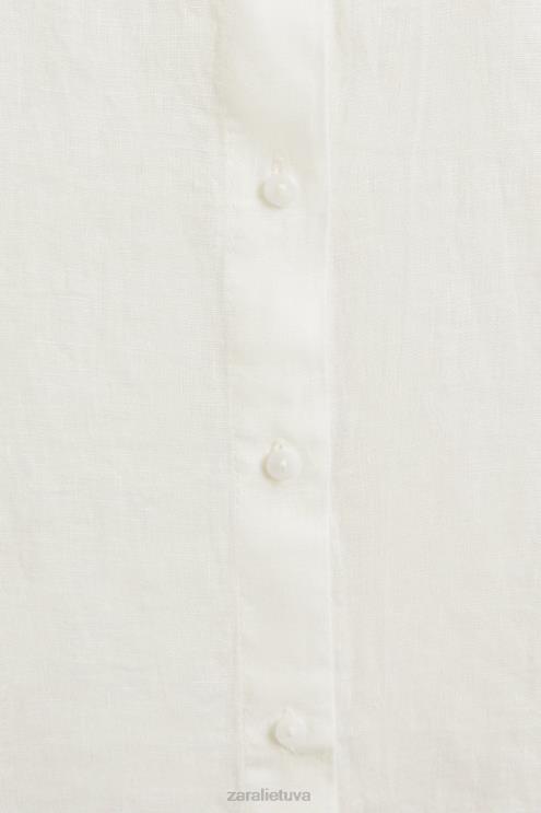 moterys Zara lininiai marškiniai ekru apranga 4N4881814