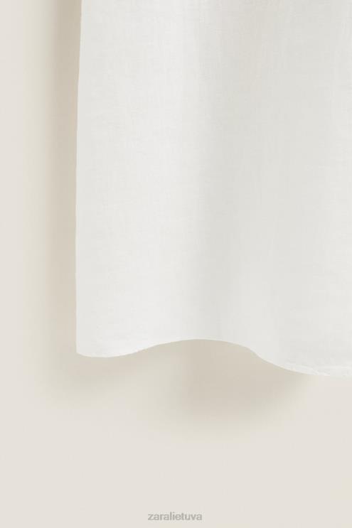 moterys Zara lininiai naktiniai marškiniai su petnešėlėmis ekru apranga 4N4881817