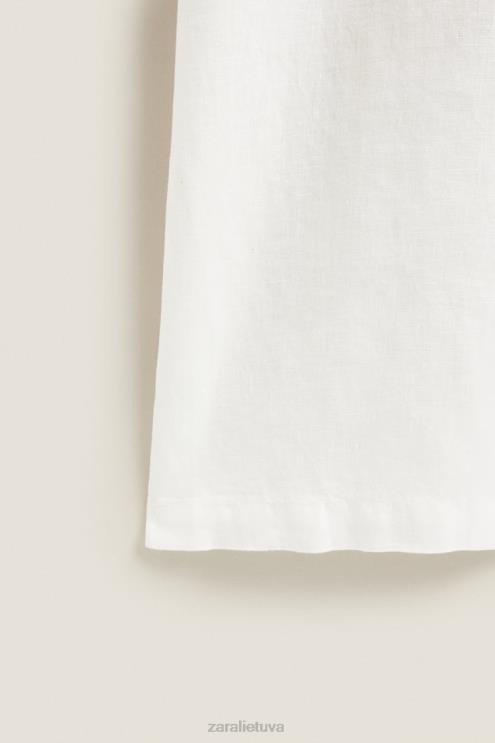 moterys Zara lininis chalatas ekru apranga 4N4881818