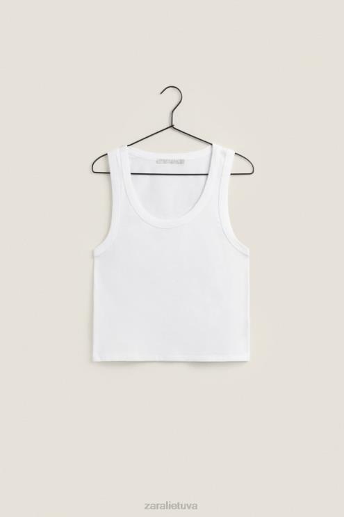 moterys Zara marškinėliai baltas apranga 4N4881813