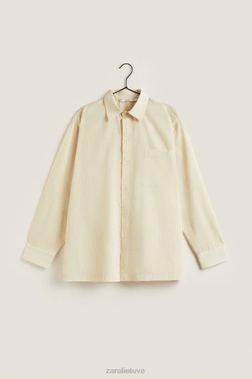 moterys Zara marškiniai su plonomis juostelėmis ekru apranga 4N4881804