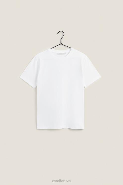 moterys Zara medvilninis viršus baltas apranga 4N4881812