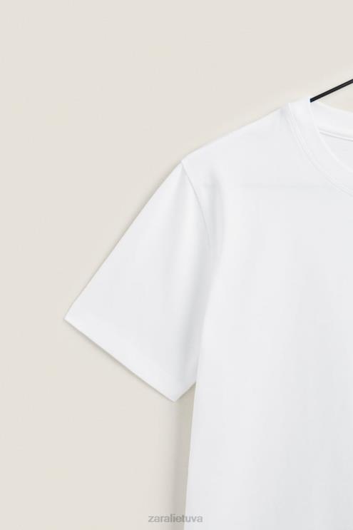moterys Zara medvilninis viršus baltas apranga 4N4881812