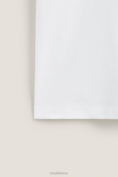 moterys Zara medvilninis viršus baltas apranga 4N4881812
