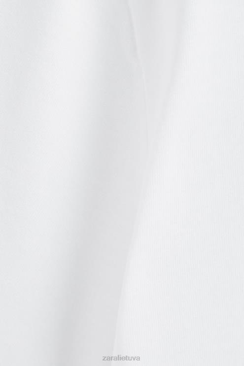 moterys Zara medvilninis viršus baltas apranga 4N4881812