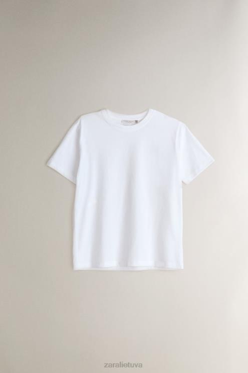 moterys Zara medvilninis viršus baltas apranga 4N4881812