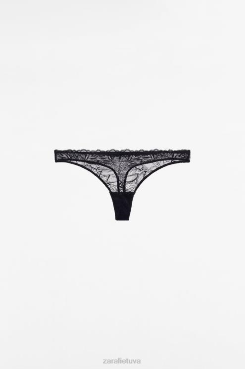 moterys Zara nėrinių juostos juodas apranga 4N488827